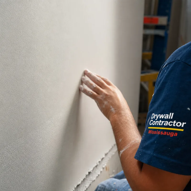 Raking-light detail showing a smooth sanded drywall repair with no visible ridge